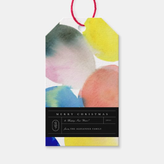 Colorful Modern Art Holiday Cadeaulabel (Voorkant)