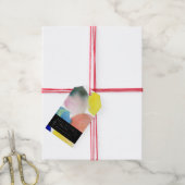 Colorful Modern Art Holiday Cadeaulabel (Met Touw)