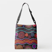 Colorful Modern Australian Dot Art Tribal Crossbody Tas (Achterkant)