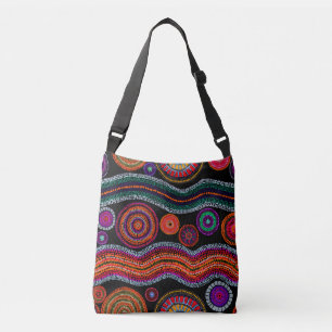 Colorful Modern Australian Dot Art Tribal Crossbody Tas