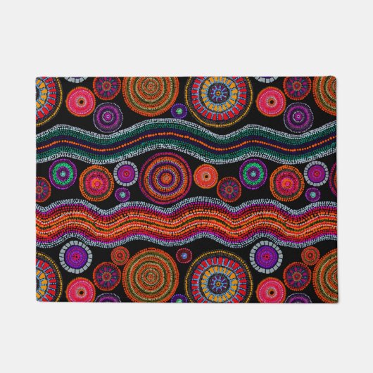 Colorful Modern Australian Dot Art Tribal Deurmat (Voorkant)