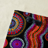 Colorful Modern Australian Dot Art Tribal Strandlaken (In situ)