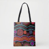 Colorful Modern Australian Dot Art Tribal Tote Bag (Voorkant)