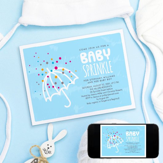 Colorful Modern Baby Sprinkle Invitation Kaart