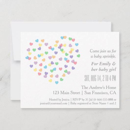 Colorful Modern Baby Sprinkle Invitations Kaart (Voorkant)
