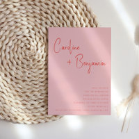 Colorful Modern Boho Pink Red Script Weduwen