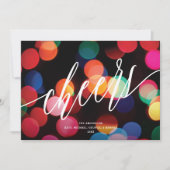 Colorful Modern Bokeh Cheers Non-Photo Feestdagenkaart (Voorkant)