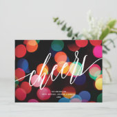 Colorful Modern Bokeh Cheers Non-Photo Feestdagenkaart (Staand voorkant)