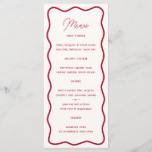 Colorful Modern Bold Wavy Frame Retro Wedding Menu (Voorkant)