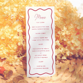 Colorful Modern Bold Wavy Frame Retro Wedding Menu