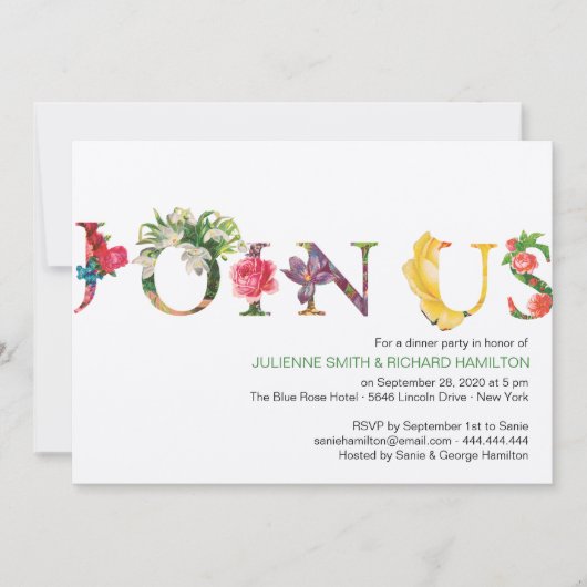 Colorful Modern Botanical Floral Join ons Kaart (Voorkant)