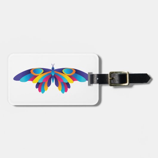 Colorful Modern Butterfly Vibrant Wings Bagagelabel (Voorkant horizontaal)