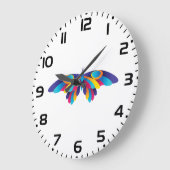 Colorful Modern Butterfly Vibrant Wings Grote Klok (Hoek)