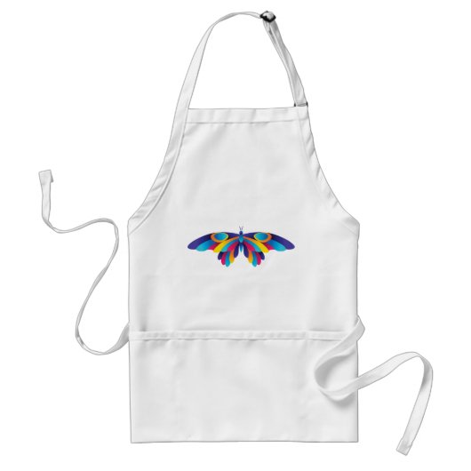Colorful Modern Butterfly Vibrant Wings Standaard Schort (Voorkant)