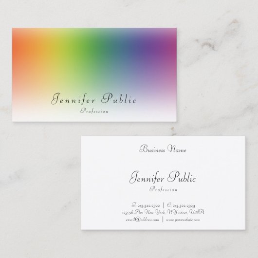 Colorful Modern Calligraded Sjabloon Beauty Salon Visitekaartje (Voorkant / Achterkant)