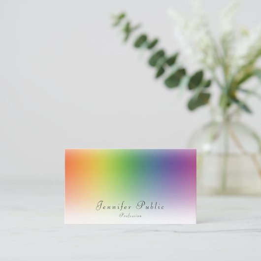 Colorful Modern Calligraded Sjabloon Beauty Salon Visitekaartje (Staand voorkant)