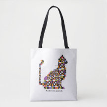 Colorful Modern Cat Quilt Pattern Canvas tas