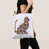 Colorful Modern Cat Quilt Pattern Canvas tas (Dichtbij)