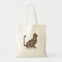 Colorful Modern Cat Quilt Pattern Canvas tas