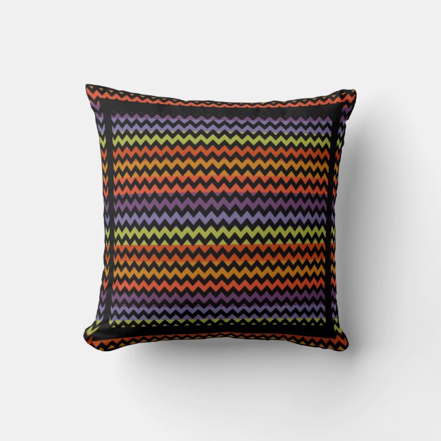 Colorful Modern Chevron Zigzag Kussen (Voorkant)
