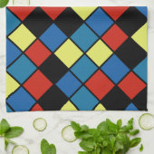 Colorful Modern Diagonal Tegel Pattern versie 2 Theedoek (Gevouwen)
