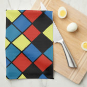 Colorful Modern Diagonal Tegel Pattern versie 2 Theedoek (Quarter Fold)