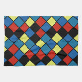 Colorful Modern Diagonal Tegel Pattern versie 2 Theedoek (Horizontaal)