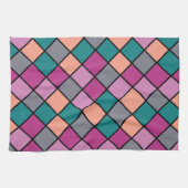 Colorful Modern Diagonal Tiles Pattern versie 1 Theedoek (Horizontaal)