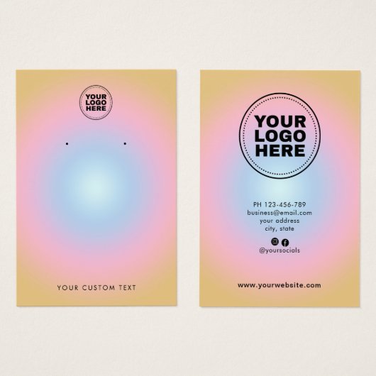 Colorful Modern Earring Display Kaart (Voorkant /achterkant)