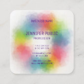 Colorful Modern Elegant Sjabloon Professional Vierkante Visitekaartje (Achterkant)