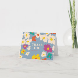 Colorful Modern Floral Personal Bedankkaart