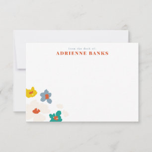 Colorful Modern Floral Personal Stationery Note Bedankkaart
