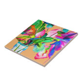 Colorful modern florale bloemen waterverf tegeltje (Zijkant)