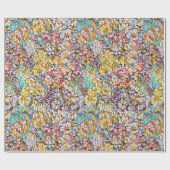 Colorful Modern Flowers Pattern Cadeaupapier (Vlak)