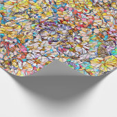 Colorful Modern Flowers Pattern Cadeaupapier (Hoek)