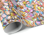Colorful Modern Flowers Pattern Cadeaupapier (Rol Hoek)