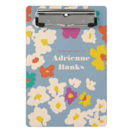 Colorful Modern Flowers Personalized Mini Klembord