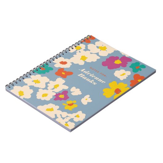 Colorful Modern Flowers Personalized Notitieboek (Linkerzijde)