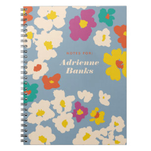 Colorful Modern Flowers Personalized Notitieboek