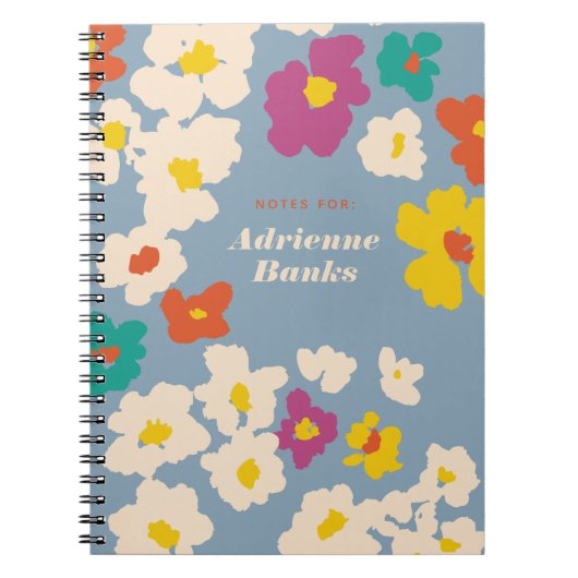 Colorful Modern Flowers Personalized Notitieboek (Voorkant)