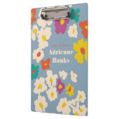 Colorful Modern Flowers Personalized Notitieboek Klembord (Links)