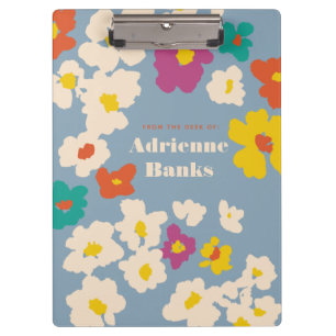 Colorful Modern Flowers Personalized Notitieboek Klembord