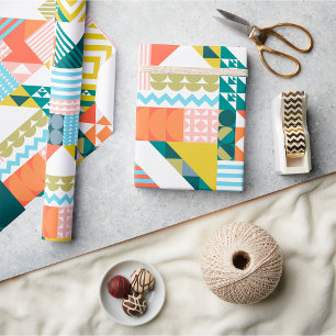 Colorful Modern Geometric Abstract Patroon Cadeaupapier
