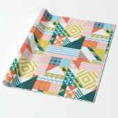 Colorful Modern Geometric Abstract Patroon Cadeaupapier (Uitgerold)