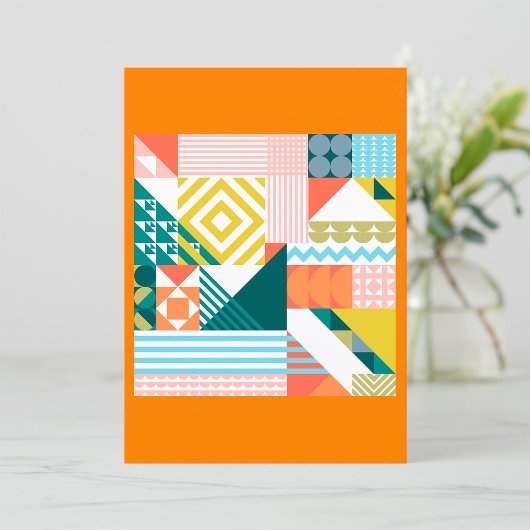Colorful Modern Geometric Abstract Patroon Kaart