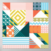 Colorful Modern Geometric Abstract Patroon Poster (Voorkant)