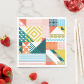 Colorful Modern Geometric Abstract Patroon Servet (Insitu)