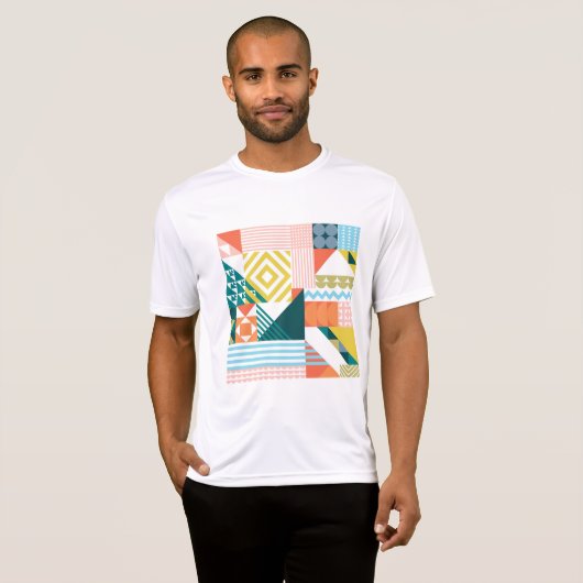 Colorful Modern Geometric Abstract Patroon T-shirt (Voorkant volledig)