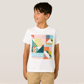 Colorful Modern Geometric Abstract Patroon T-shirt (Voorkant volledig)