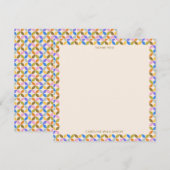 Colorful Modern Geometric Border Personalized Name Bedankkaart (Voorkant / Achterkant)